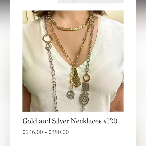 J. Jansen Designs Two-Tone Hammered Necklace + Earrings Set COA Signed Tag - Picture 13 of 13